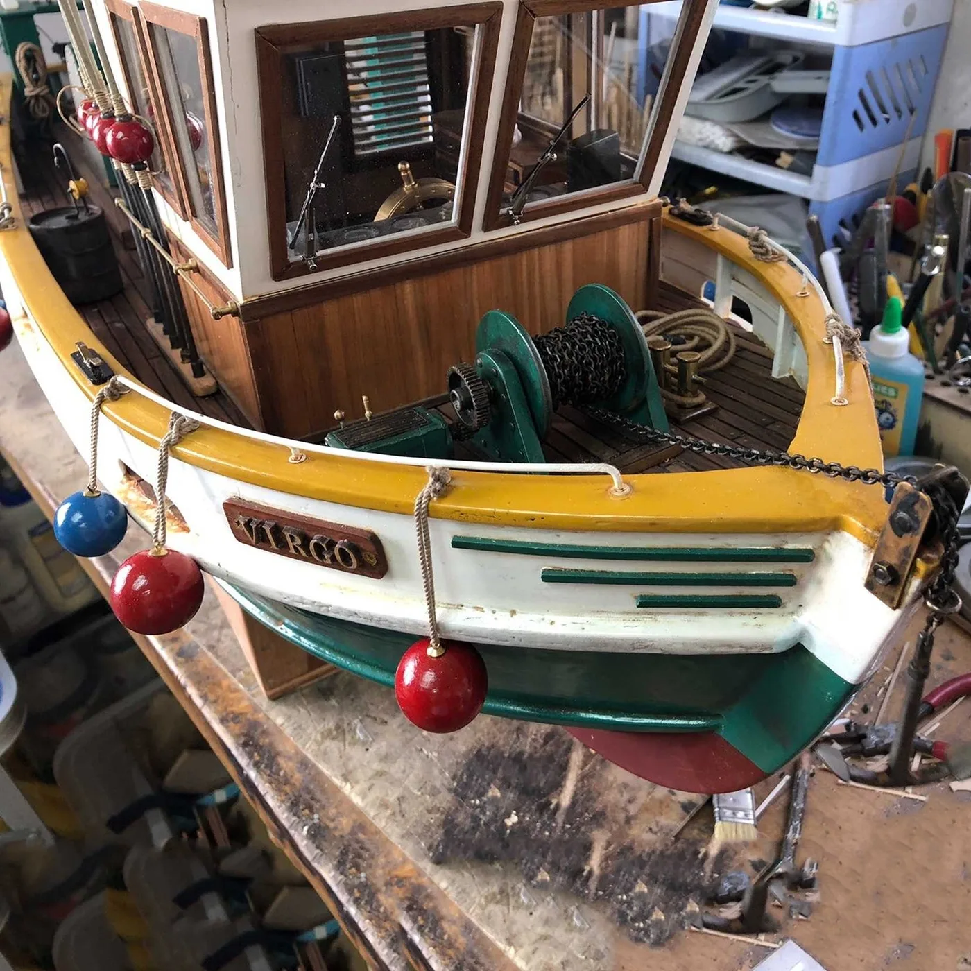 1/8 RC Boot 124cmVIRGO Fernbedienung Kleines Angelschiff Lichtuithärtender Detaildruck RC Schiffe Geschenke für Jungen Schiffspielzeug