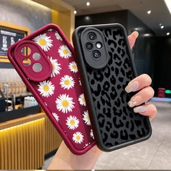 Leopard Print Phone Case for Honor Huawei 200 70 90 Lite Mate 20 Pro Nova 10 P20 30 40 9 X X8 5G Soft Covers Daisy Flower Fundas
