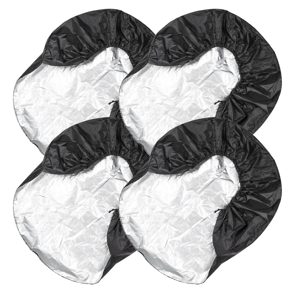 

4Pcs Tire Covers Oxford Cloth Rv Trailer Camper Spare Tire Protective Cover Universal Fit Wheel Cover Camping Accessories