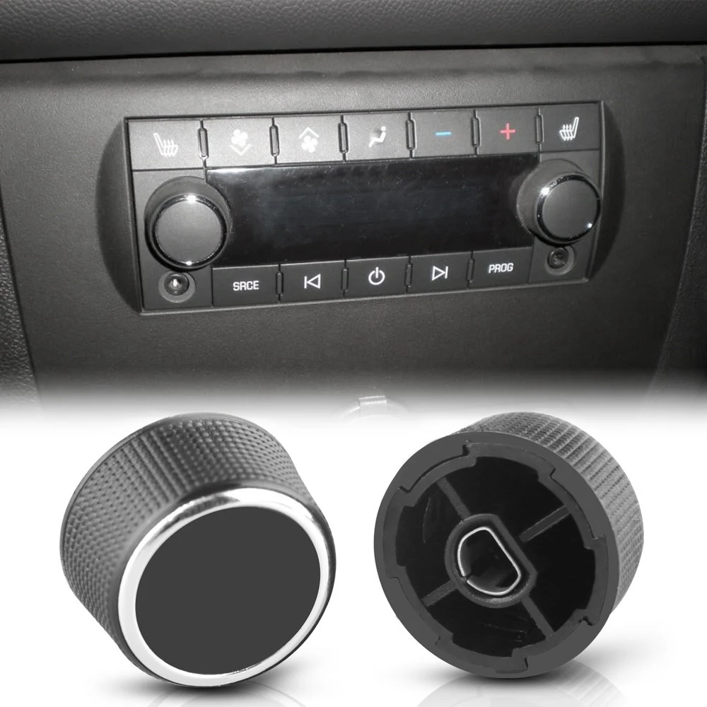 2 Pc Rear Radio Audio Volume Control Knob Dial Tuner For 07-13 Acadia 22912547 Radio Repair Kit