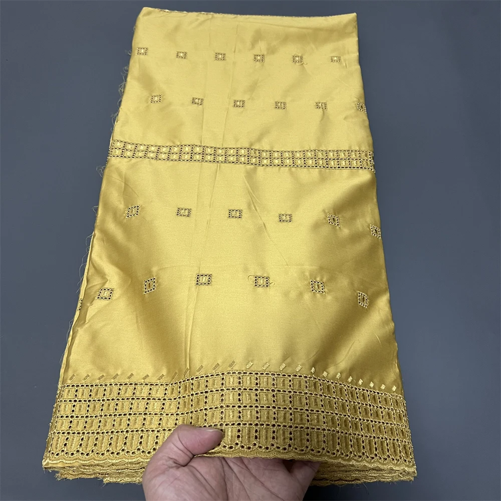 

Latest 2025 African Tulle Lace Fabric Nigerian Cotton Embroidery Wedding Dresses Prom Dresses High Quality 5Yard hz1393