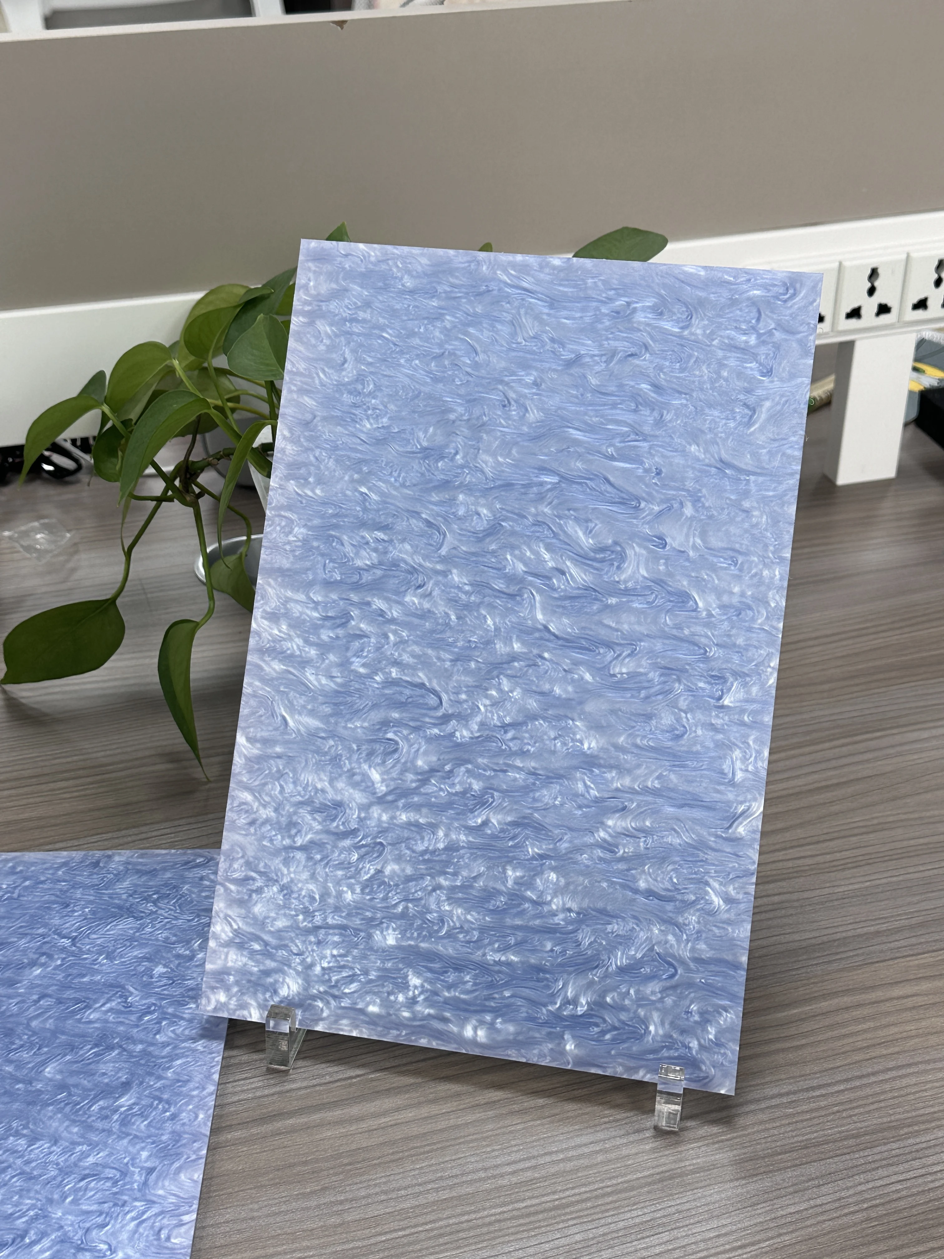 Blue Marble Pattern Cast Acrylic Sheet 3MM Thickness 2 Pieces