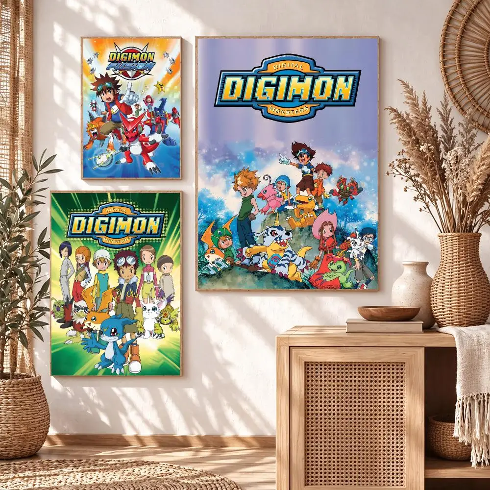 anime Digimon Poster Poster HD Printing Cozy Warm Style Home Decor Suitable for Living Room Bedroom Gift