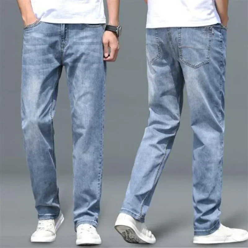 

Straight Loose Cotton Regular Jeans for Men 2024 Trend Casual Classic Trousers Mens Cowboy Pants New In Wide Leg Xs High Quality