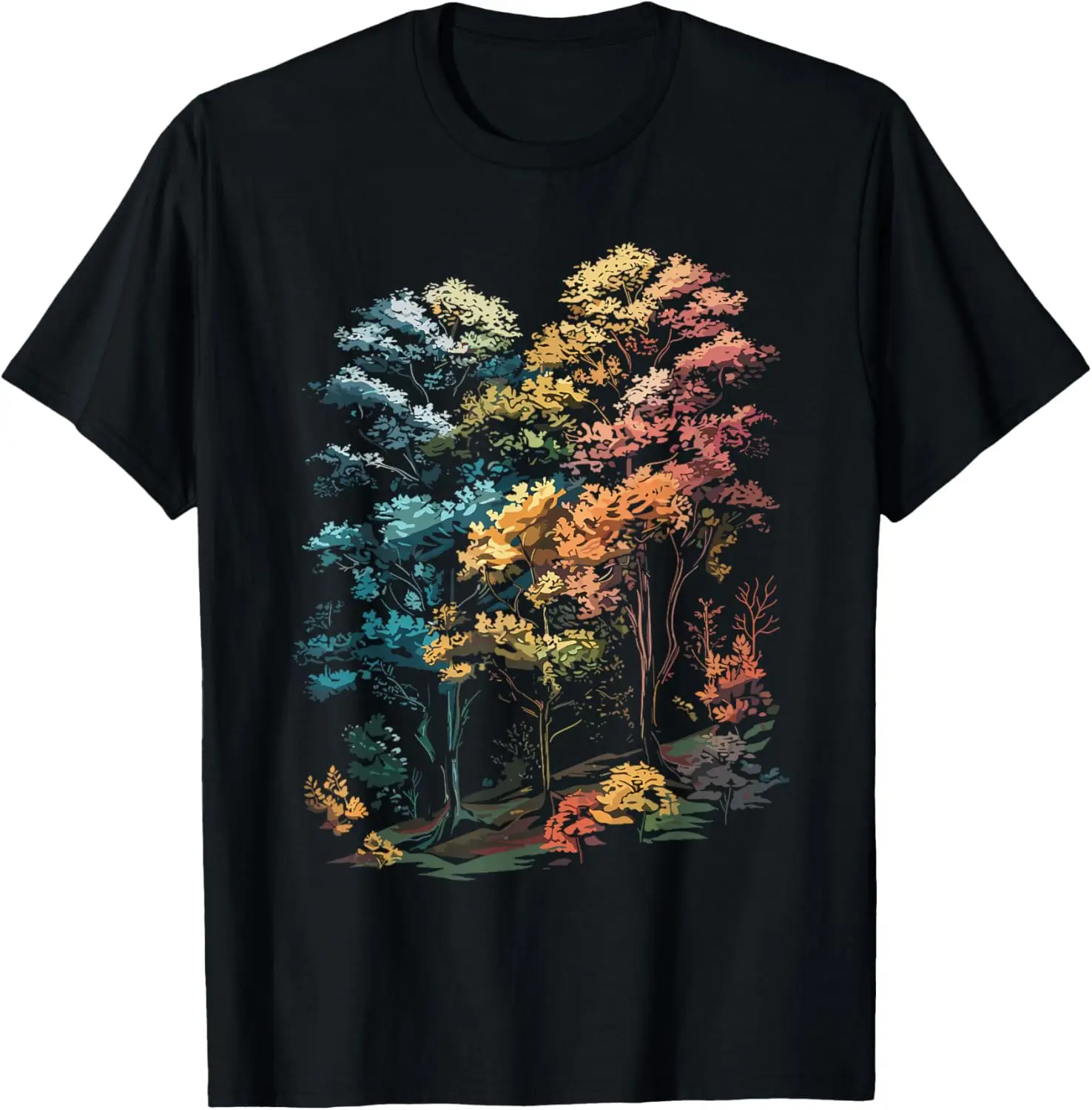 Colorful Forest, Tree Art, Natur Lover, Men, Women, T-Shirt