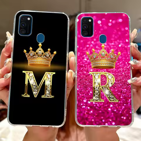Fashion Letter Phone Case For Samsung Galaxy M21 M30s Clear TPU Slim Back Cover For Samsung M21 M30S Soft Silicone Cases