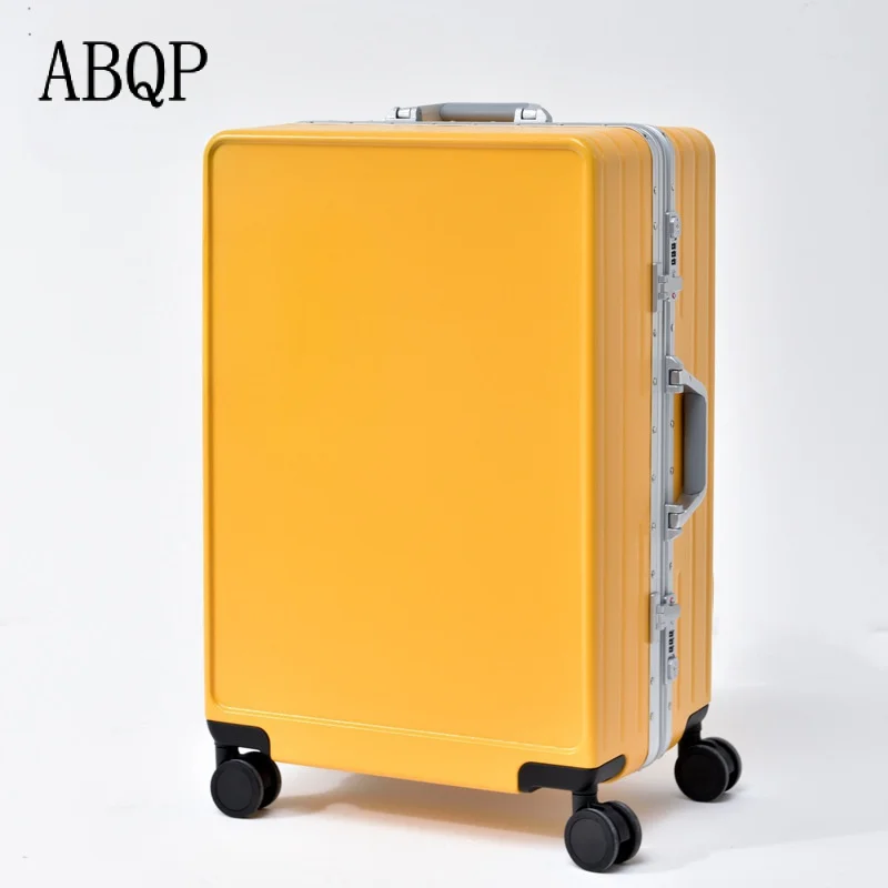 Valise de voyage avec cadre en aluminium pour hommes et femmes, roue universelle muette, bagages, peintures, serrure, sac à roulettes, luxe, 2023