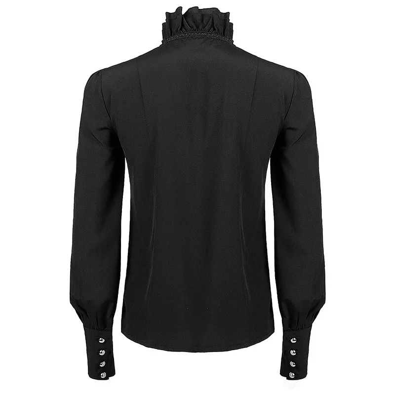 European And American Men's Pleated Shirt Medieval Costume Steampunk Victorian Jacket Inner Wear