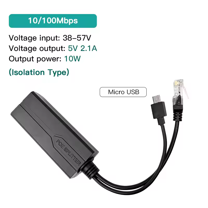 Standard POE Splitter 48V to 5V 12V 1.2A 2A Micro USB tpye-C 100M/1000M POE Camera Injector Power Supply for Huawei Hikvision - Image 10