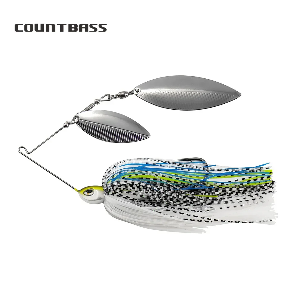 COUNTBASS 1/2oz  Spinnerbaits with Extended Shank 4/0 Hook, Wire Baits With Silicone Skirts Bass Fishing Lures