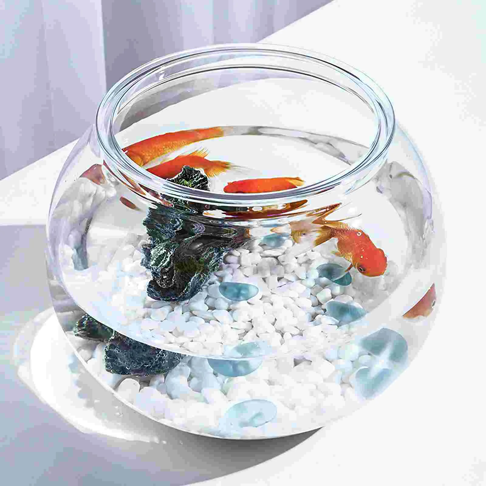 Clear Vase Fish Tank Ornamental Keeper Large Glass Plant Storage Pot Transparent Lightweight for Goldfish Bowl Plastic Office