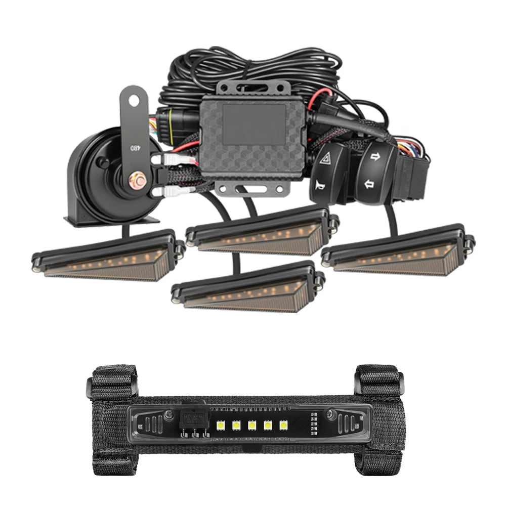 

Комплект поворотников для Can-Am Maverick X3 MAX R 2017-2025 с гудком 110 дБ и универсальной внутренней подсветкой, крепление на дугу безопасности