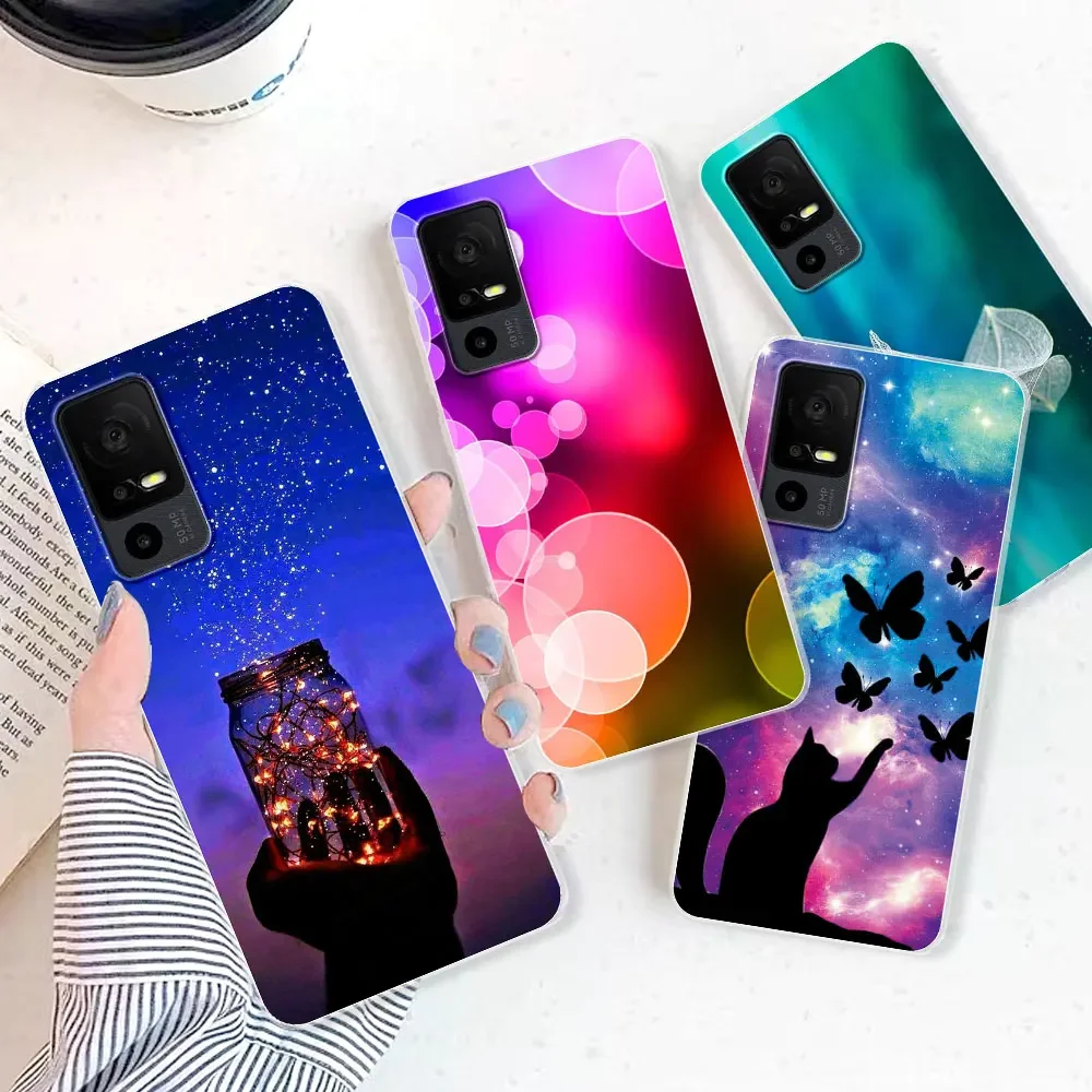 For TCL 40 SE Case 6.75 inch Clear Soft Silicone TPU Back Case Cover For TCL 40 SE Phone Case Funda For TCL 40SE Bumper Coque