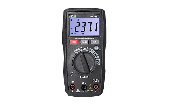 005 CEM DT-915T Compact Digital Multimeter With Rubber Holster Housing And Over Sized High Contrast 6000 Counts LCD Display