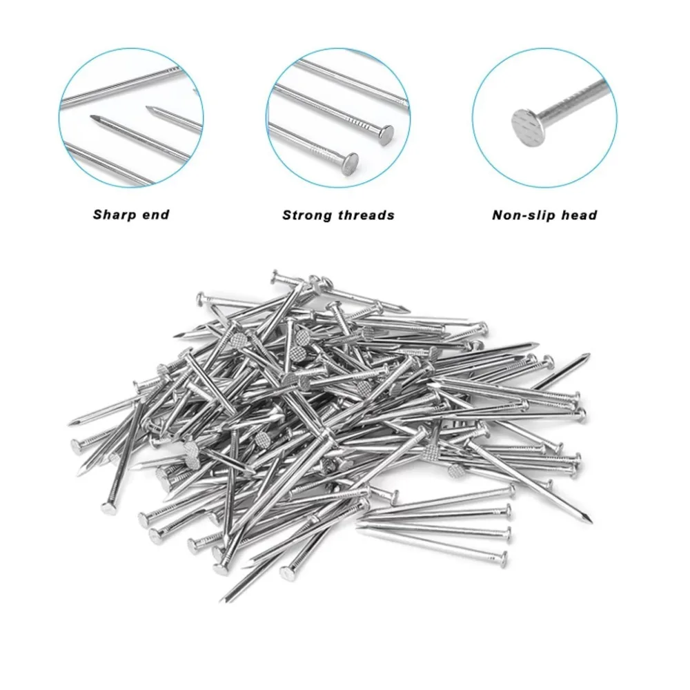 550Pcs Nail Kit Countersunk Nails Wire Pins Flat Head Picture Nail for Concrete Walls DIY Brick Wood Concrete Nails Cement Nail