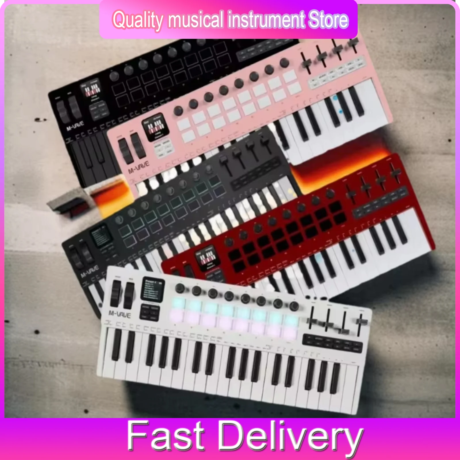 M-VAVE SMK-37 PRO MIDI Pads Sound Source Portable Supports Wireless Keyboard 16 Drum Connection To Multiple Systems Keyboards