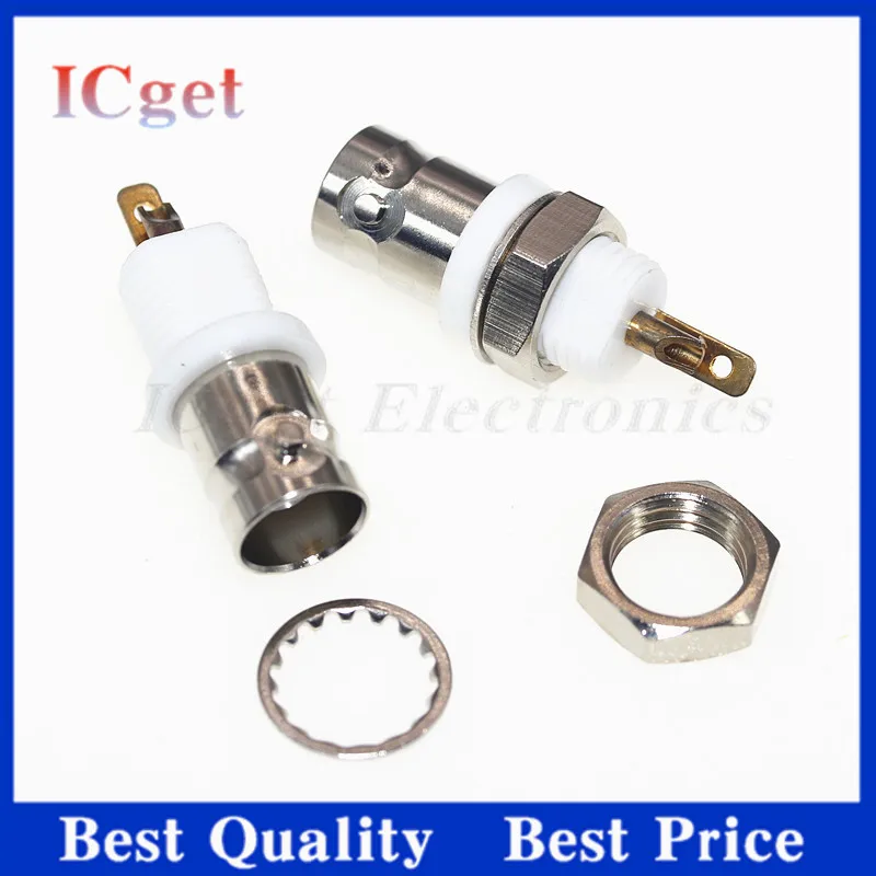5Pcs BNC-50KY All Copper Insulated Solder Board Mother Seat BNC-KY White Glue BNC Panel Seat Q9-50KY Oscilloscope Socket