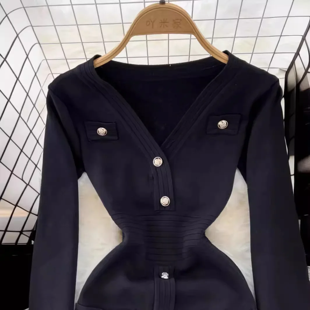 Winter Sweater vestidos feminino Women Vintage Long Sleeve Slim Sexy Bodycon Dress Korean Fashion Casual Robe Femme