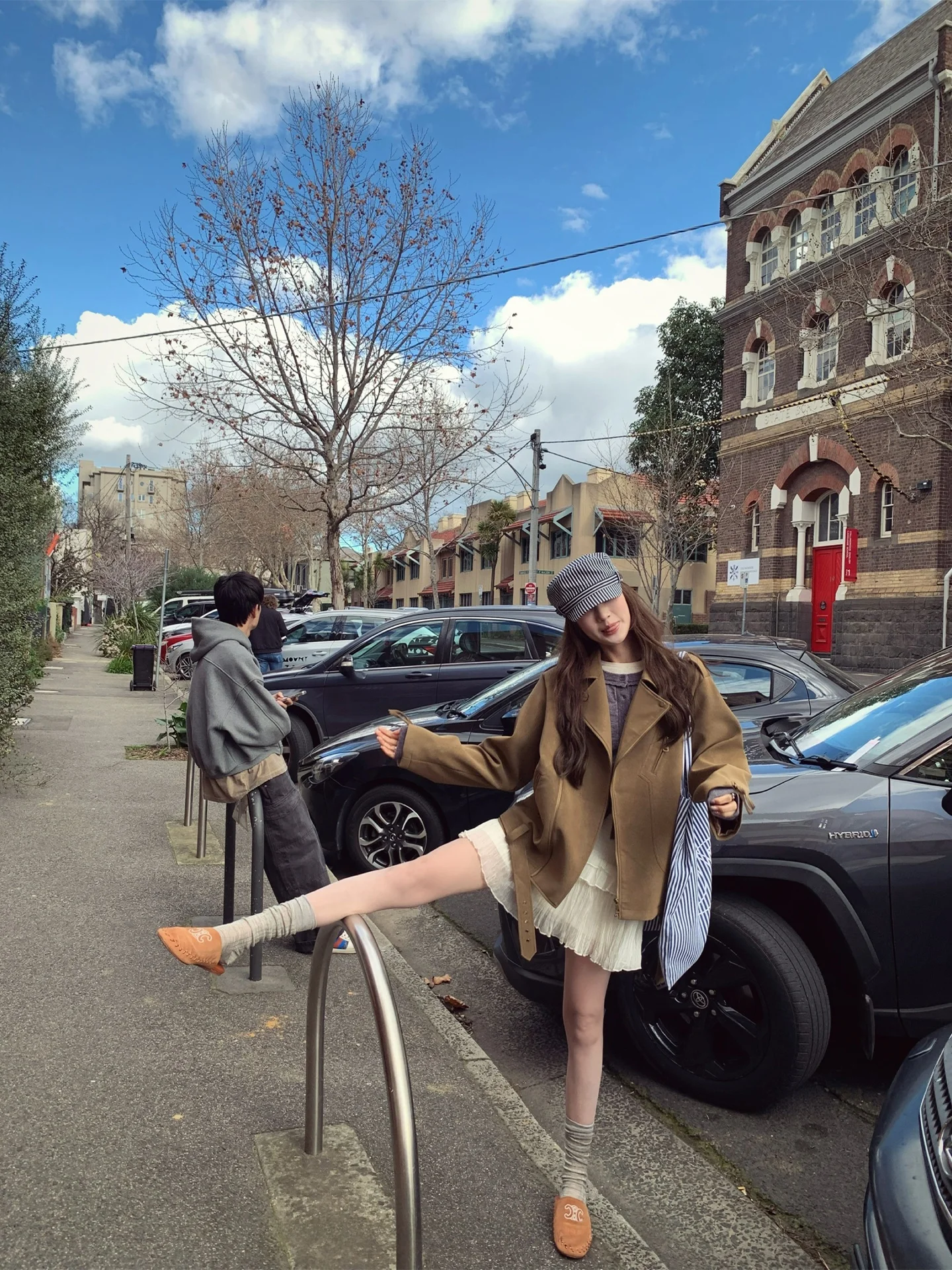 Jaqueta Feminina de Motociclista em Tecido Resistente Aaaaxbbb, Casaco Elegante com Gola Pequena e Zíper para o Dia a Dia