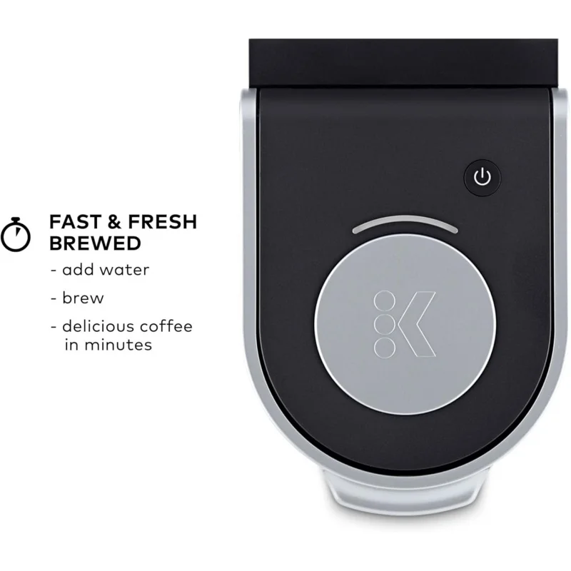 ماكينة صنع القهوة K-Mini Single Service K-Cup Pod، مقاس 6 إلى 12 أونصة، مع مساحة تخزين سلكية، مثالية للمساحات الصغيرة، أسود