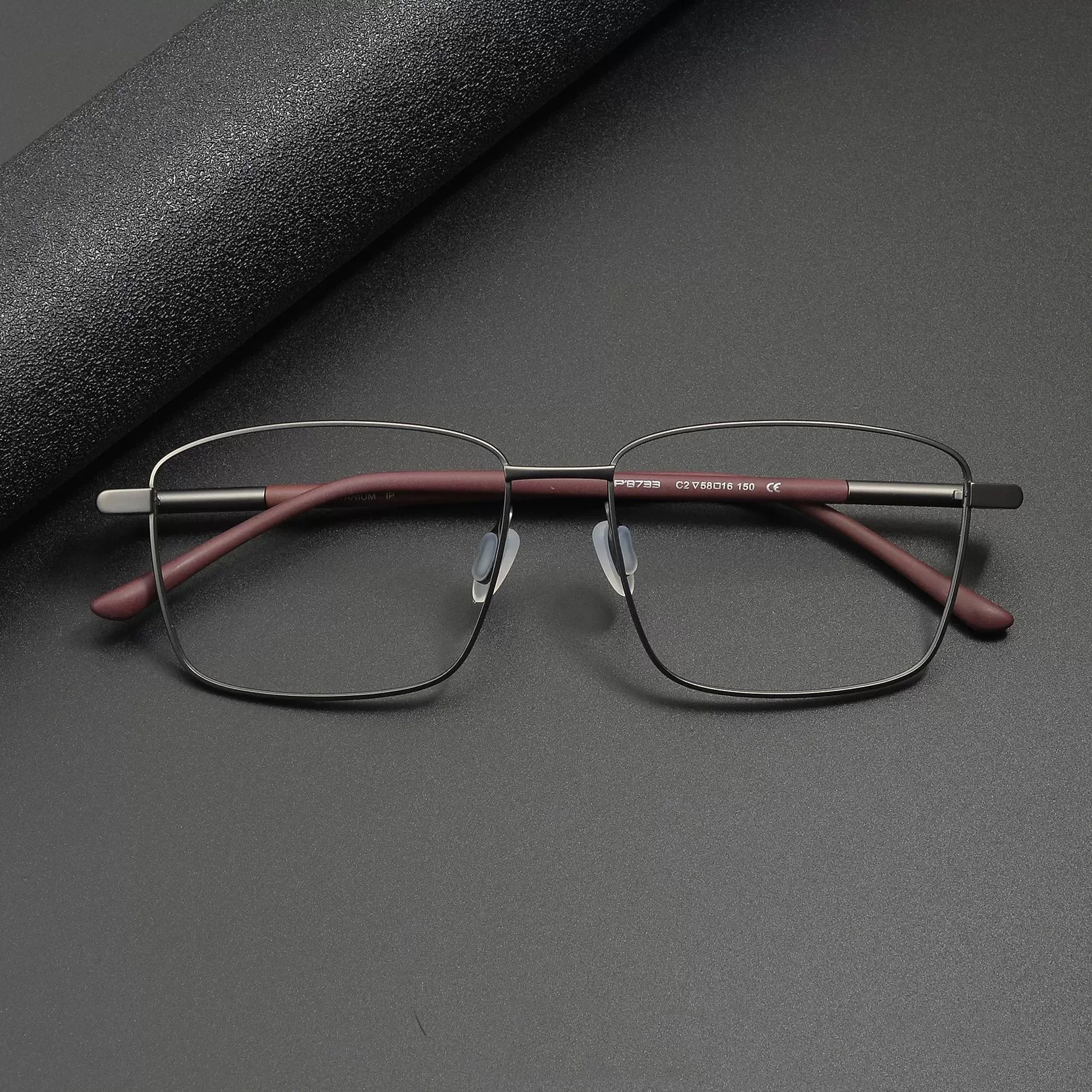 Aerodynamic Design Titanium Glasses Frames – Lightweight Durable Optical Eyewear, Minimalist Geometric RX Frames P8733