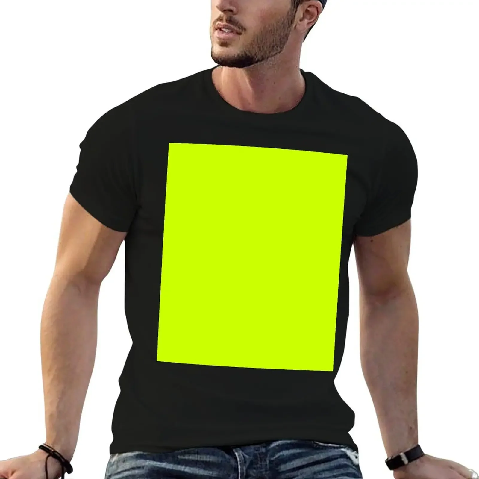 Fluorescent Yellow T-Shirt new edition plus size clothes mens vintage t shirts