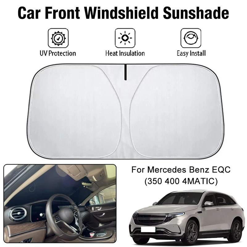 

Foldable Car Windshield Sun Shade UV Block Heat Insulation For Mercedes Benz EQC 350 400 4MATIC Interior Protection Accessories