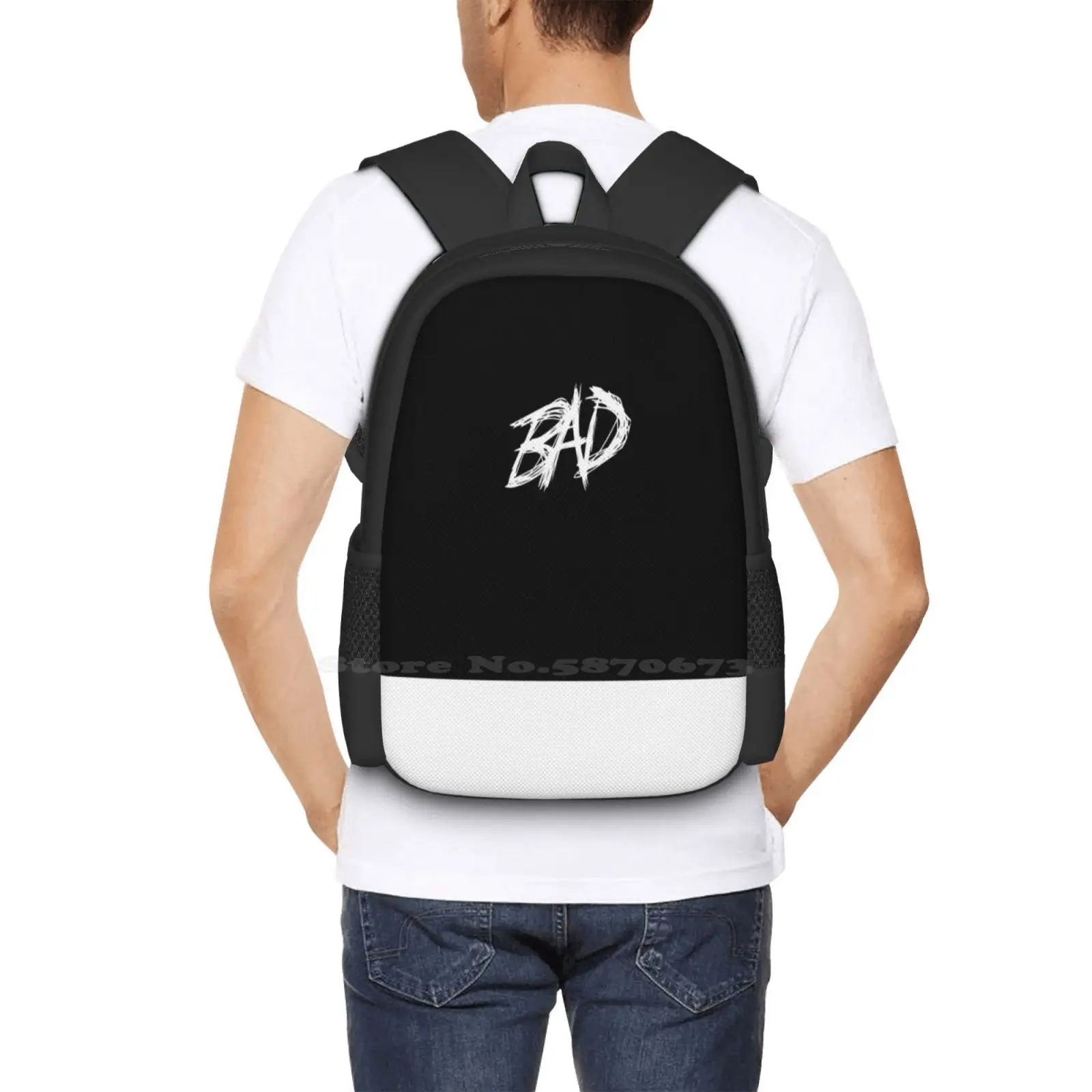 Bad ( ) 3d Print Design Backpack Student Bag Rap Bad Underground Usa Money