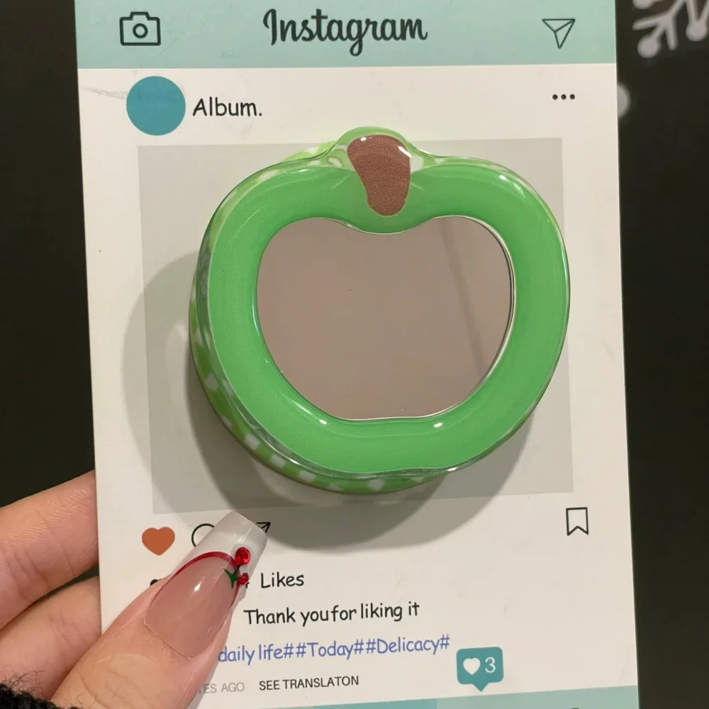 

Cute Apple Mirror For Magsafe Magnetic Phone Griptok Grip Tok Stand For iPhone 16 Foldable Wireless Charging Case Holder Ring