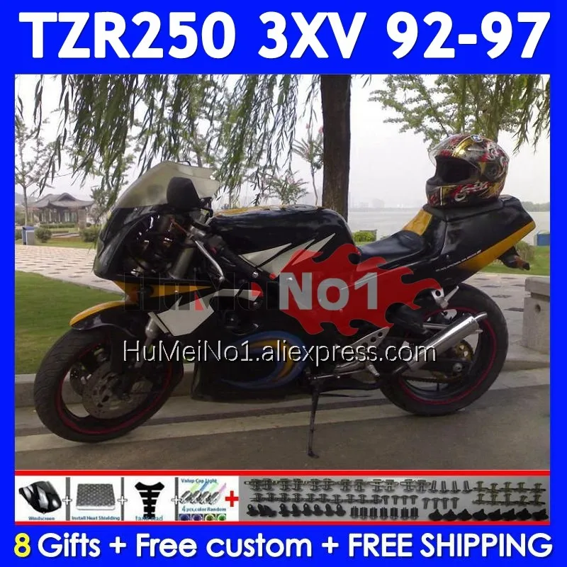 TZR-250 For YAMAHA 3XV TZR250 TZR 250 Black white RR 92 93 94 95 96 97 376No.36 TZR250RR 1992 1993 1994 1995 1996 1997 Fairing