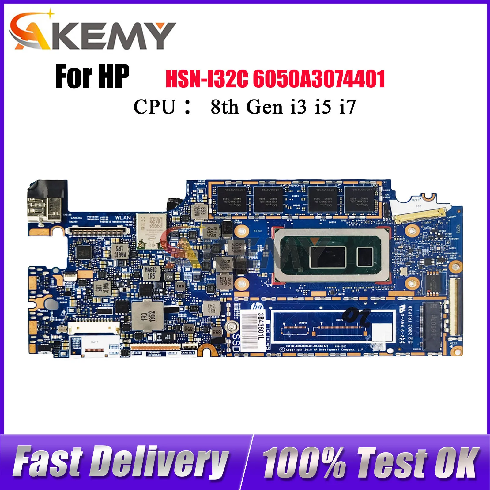 

6050A3074401 для ноутбука HP Elite Dragonfly HSN-I32C, материнская плата с процессором i5 i7, 8 ГБ 16 ГБ ОЗУ L74106-601 L74114-601