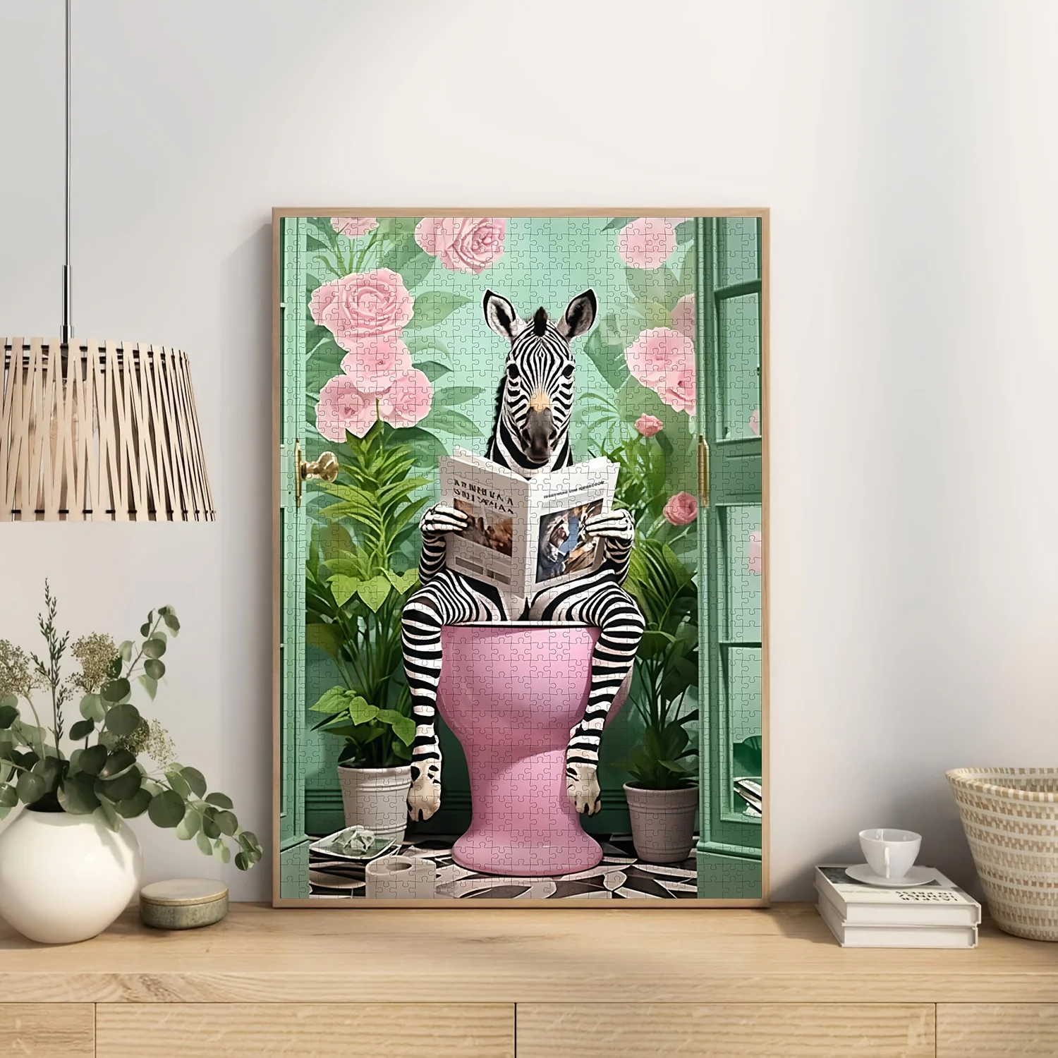 Giornale di lettura zebrato - Tema astratto, puzzle di carta da 1000 pezzi, grande gioco per adulti giocattolo regalo per giochi interattivi in famiglia a