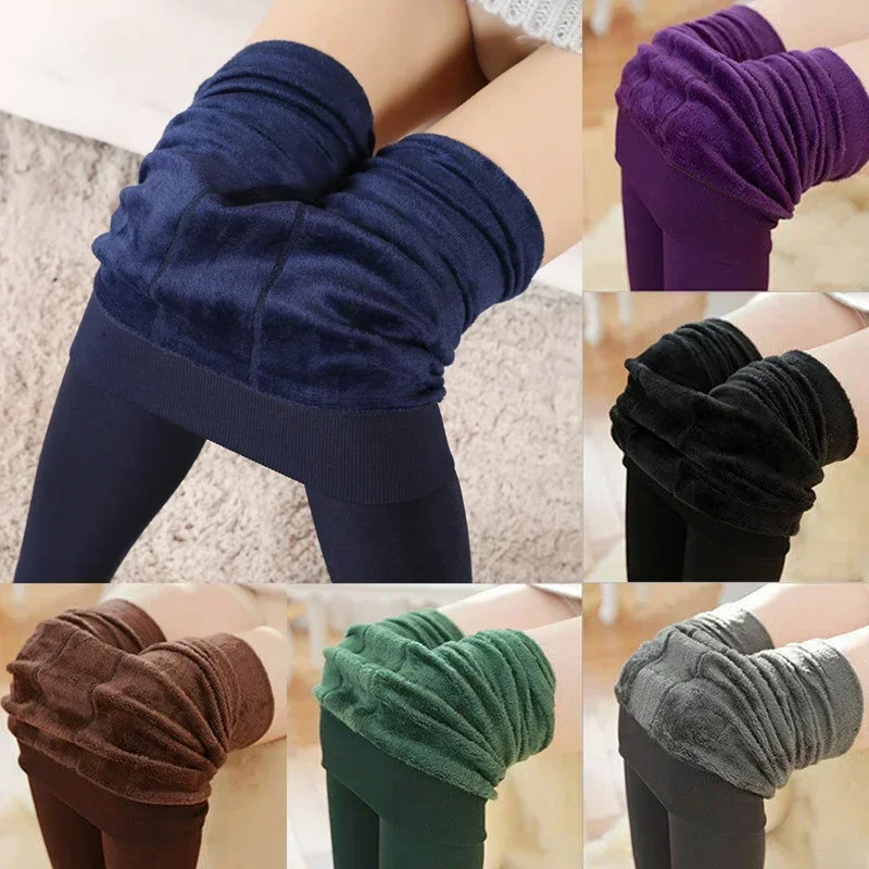 Frauen Winter Leggings Mädchen Warme Hohe Taille Einfarbig Samt Strumpf Verdickt Weiche Bequeme Strumpfhosen Mode Zubehör