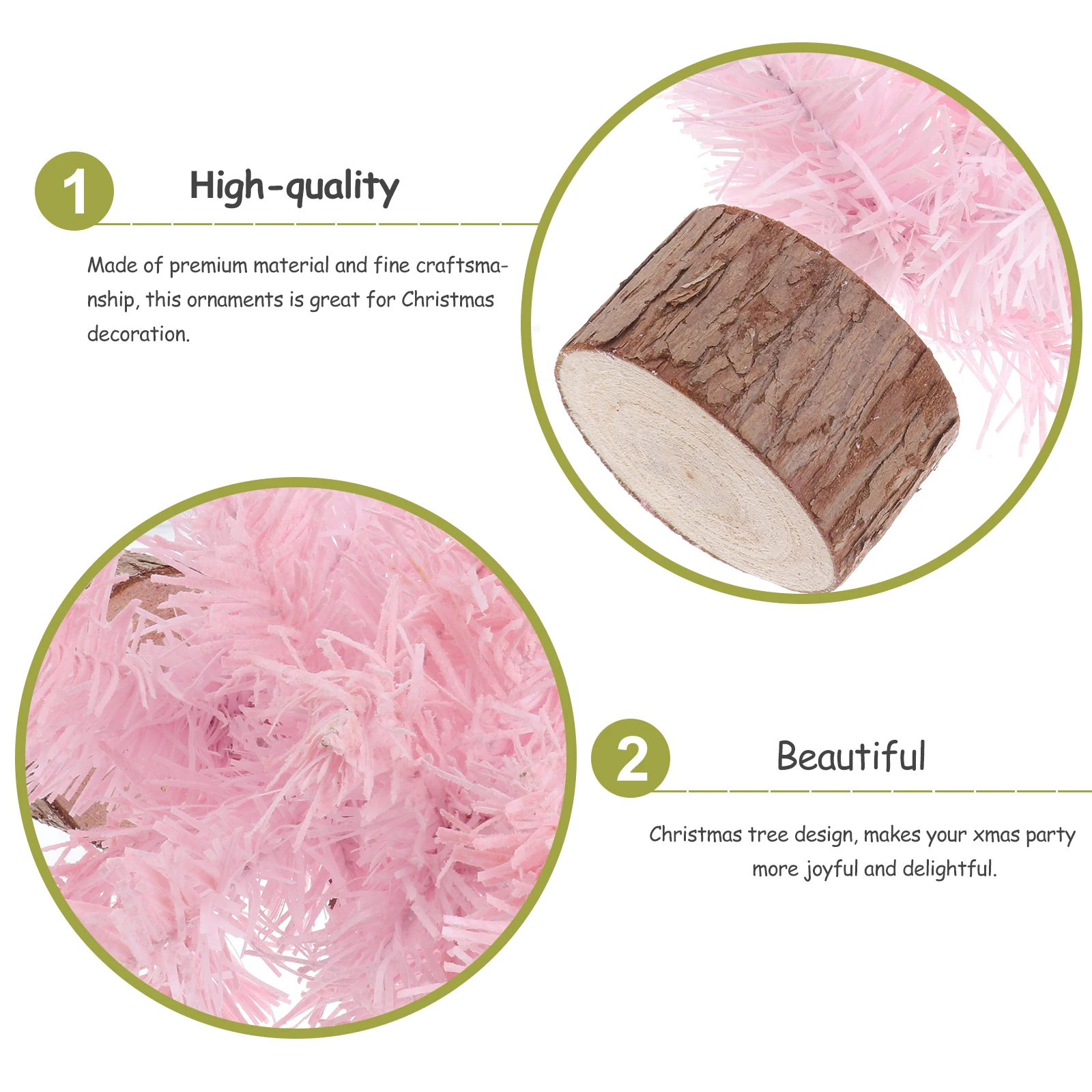 

Pink Mini Christmas Tree Flocked Decoration Desktop Dinner Table Ornament Countertop Office Dining