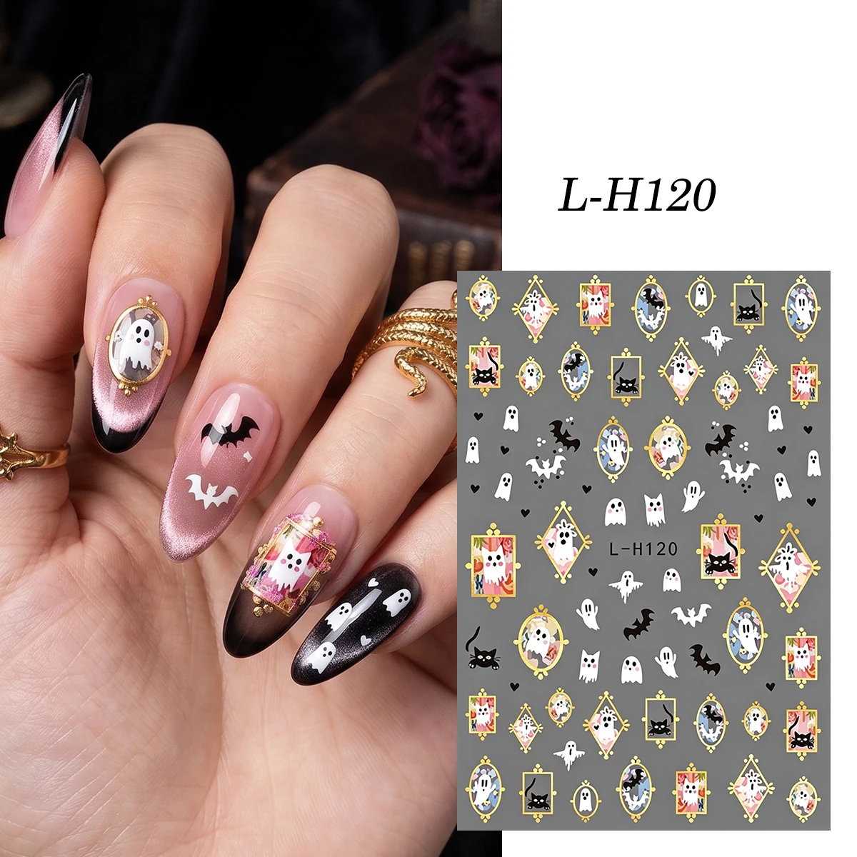 6 Gothic Halloween Nail Sticke - огляд і ціна Nail Art Zelda