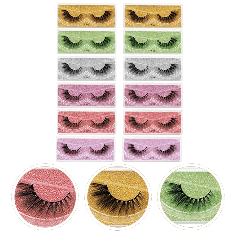 

12Pairs Fake Eyelashes Natural False Lashes Soft Lightweight Fiber Makeup Eyelashes for Photography Party Fake Eyelash