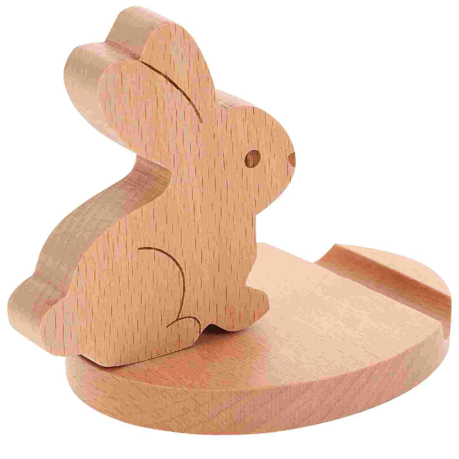 

Rabbit Phone Holder Cell Stands Wood Phones Cellular Holders for Your Car Accessories Cellphone Kids