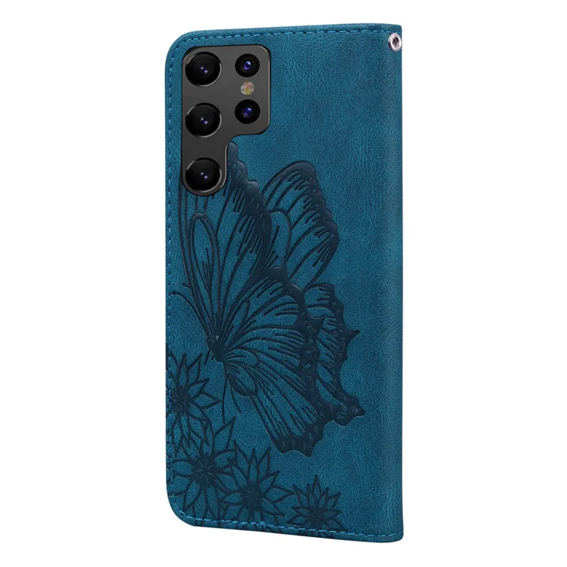 Butterfly Leather Phone Case For Samsung Galaxy S24 FE S23 Ultra S22 S21 Plus S24FE 5G Card Holder Hasp Wallet Bags Flip Cover