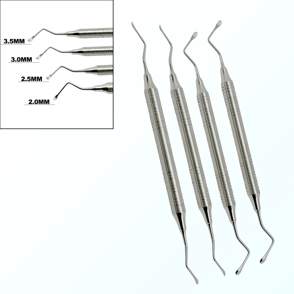 Dental Scaler Gracey Periodontal Curette Bone Curettes Perio stainless steel Dental Scaler Double 2MM/2.5MM/3MM/3.5MM