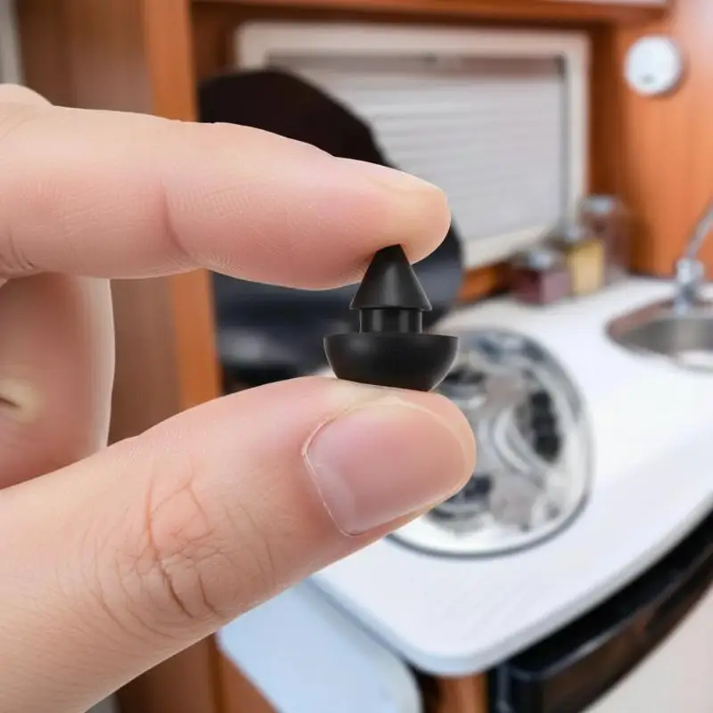 4.5mm Black Caravan Rubber Bumpers 10pcs Heatproof Spacers for Camper RV Trailer Anti-Vibration Protection Parts