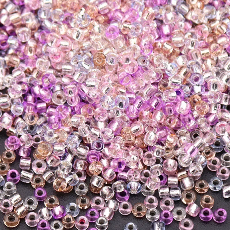 1.5mm 2mm 3mm 30 Colors Transparent Cezch Silver-Line Glass Beads 15/0 12/0 10/0 Spacer Seed Beads for Jewelry Making DIY Sewing