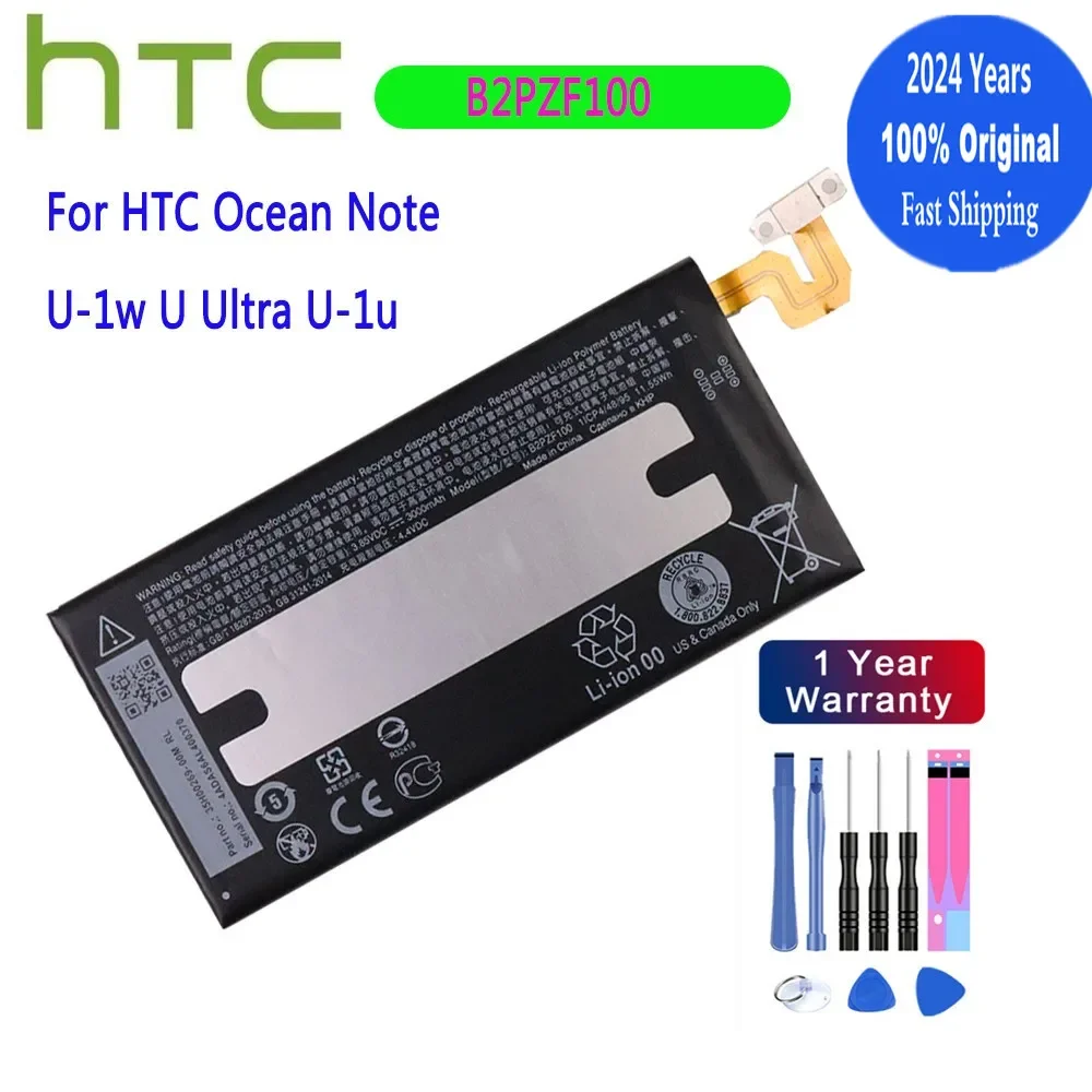 

2024 Years 100% Original Battery B2PZF100 For HTC Ocean Note U-1w U Ultra U-1u Mobile Phone Bateria Battery + Tools