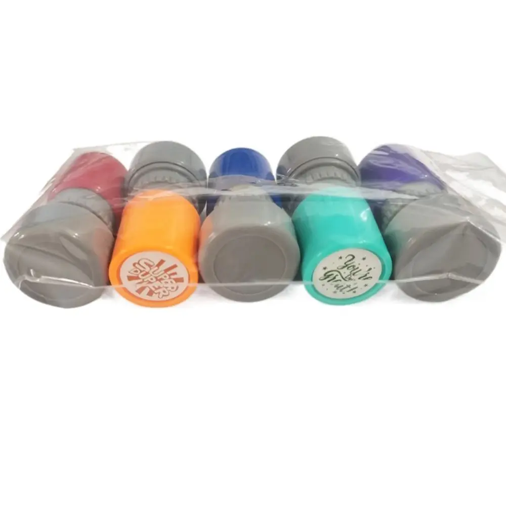 Automatic Inking Teacher's Comment Stamp Encouragement English Version Educational Behavior Stamp Colorful Circular