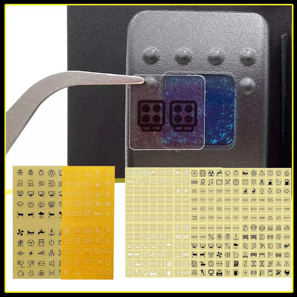 100/144pcs Car Instrument Panel Decoration Stickers Label Circuit Decal Car Multi-function Buttons Led Switch Lables Accessories