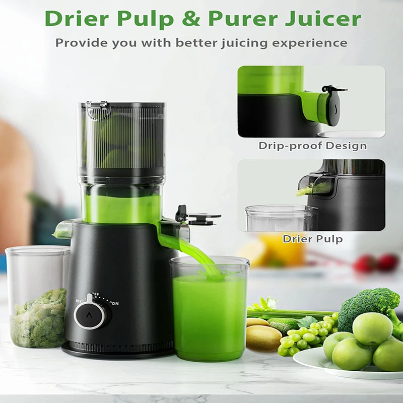 High Juice Yield Cold Press Juicer Slow Chewing Juicer Whole Fruit and Vegetable Juicer