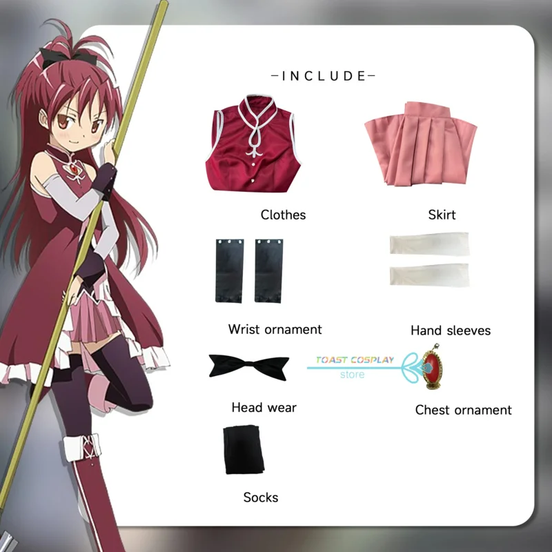 2025 ♥ New Puella Magi Madoka Magica Cosplay Sexy Dress Party Costume Sakura Kyoko Anime R ☆★