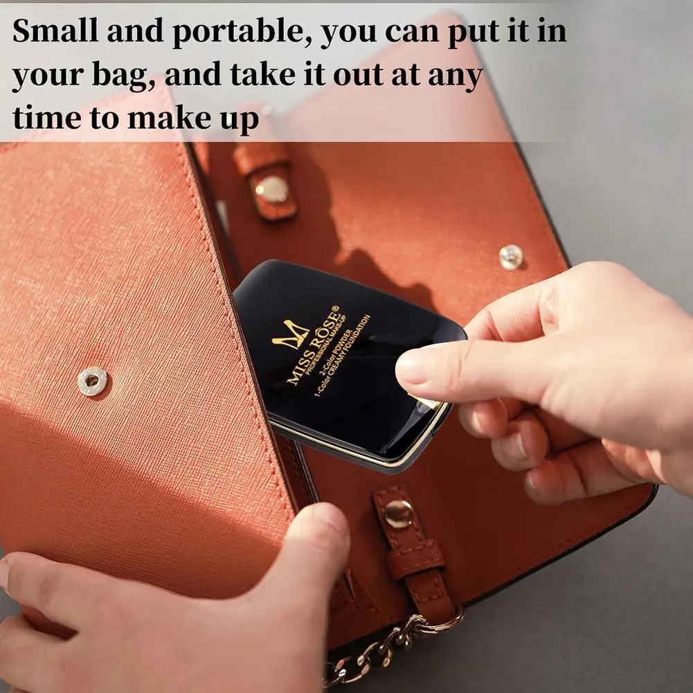 Poudre imperméable 3 couleurs avec miroir, maquillage, poudre de maquillage compacte complète pour fille, couverture faciale de base, cosmétiques V3P5