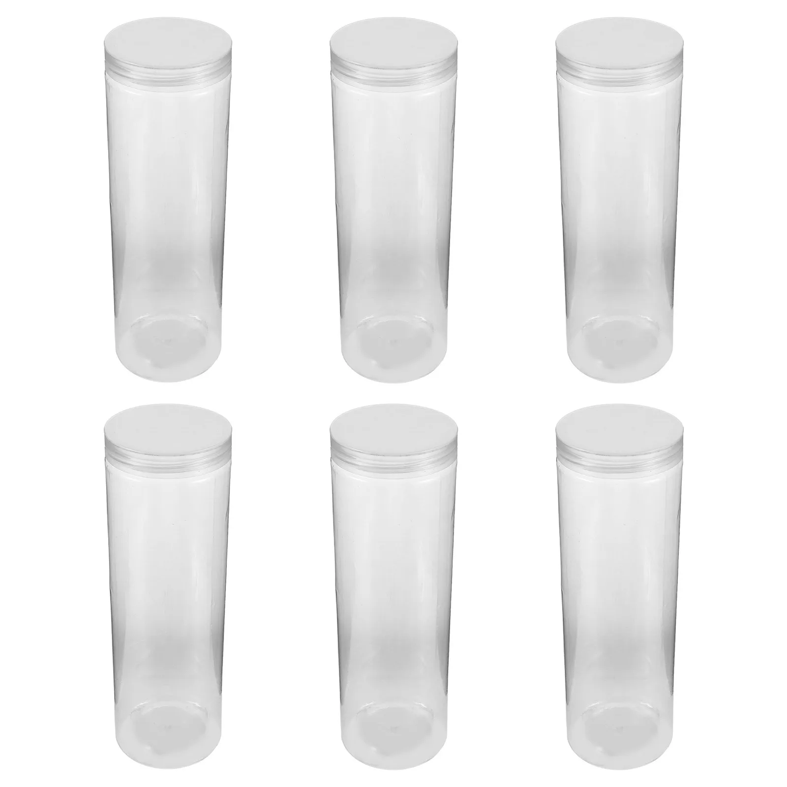 

6Pcs Clear Biscuit Cookie Containers Airtight Plastic Storage Jars Kitchen Pantry Organizer Sweet Treat Holder
