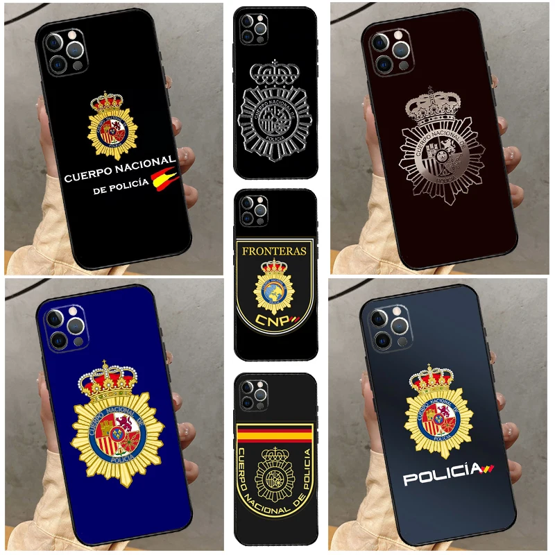 Spain National Police Logo Phone Case For iPhone 11 12 13 14 15 16 Pro Max 12 13 Mini X XR XS MAX 14 Plus Cover