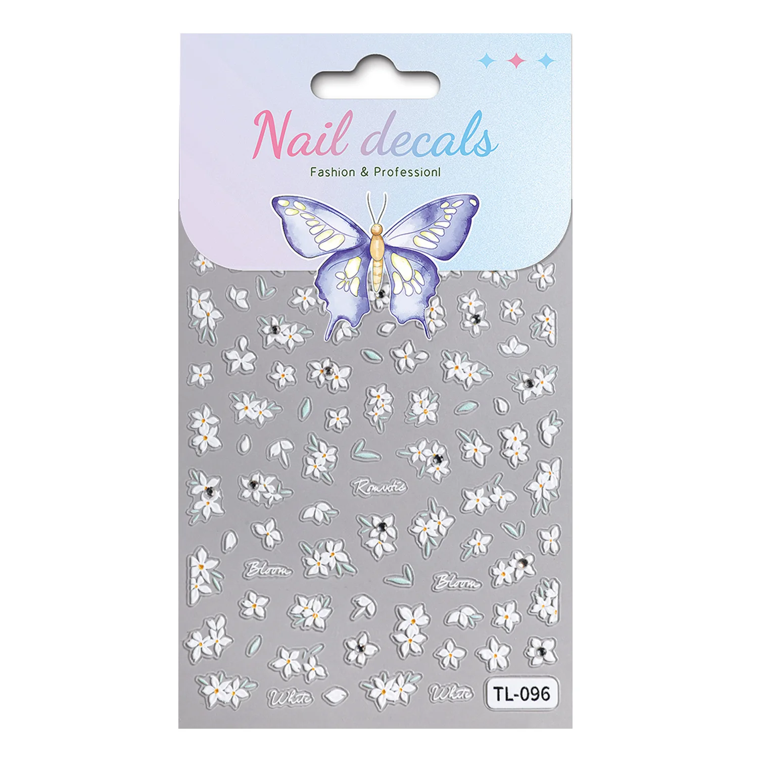 2 قطع ضوء فاخر الحب كريستال الماس الصغيرة زهرة بيضاء مسمار ملصقات تنقش 3D الوردي مقوس دانتيل زهرة ملصقات #4